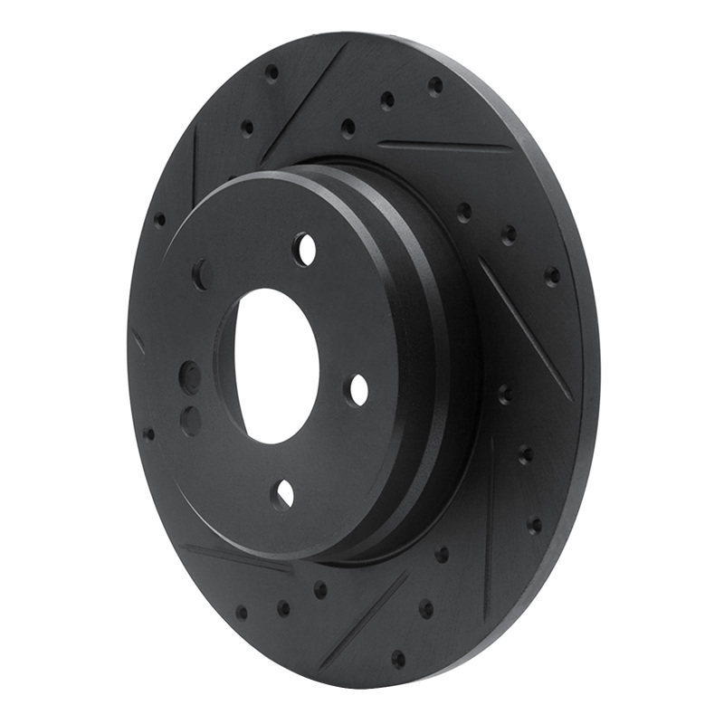Mercedes-Benz E320 Brake Rotor (1) - Rear Left - R1 Concepts - Drilled & Slotted - Black - `98-`03